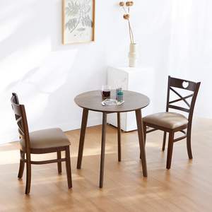 โต๊ะทานข้าวไม้ทรงกลมขนาดเล็ก27.6จาก Canberra โต๊ะในครัวไม้โอ๊กมาเลย์สไตล์โมเดิร์น - Product Image 5