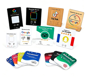 Support d'affichage intelligent NFC avec puce 215, étiquette QR et <span class=keywords><strong>avis</strong></span> Google, en plaque PVC/PET étanche 13,56 MHz pour table de restaurant - Product Image 6