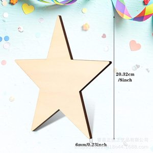 รูปดาวไม้ 20.32 ซม. ไม้เนื้อแข็ง DIY งานฝีมือ ตกแต่งบ้าน ของประดับแขวน - Product Image 4
