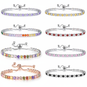 Low Price <b>Copper</b>-plated Gold Complet <b>Bracelet</b> Pour Femme Colored Black Zircon Tennis <b>Bracelet</b> <b>for</b> <b>Women</b> - Product Image 1