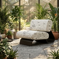 Fauteuil Lounge Courbé Moderne, Chaise de Salon Tendance pour la Maison, Mobilier Nordique en Velours, Chaise de Loisirs Design