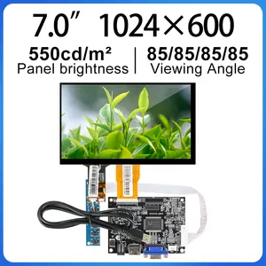 7 inch TN LCD Screen With driver board lcd Display 1024xRGBx600 HD 500 luminance For Water Meter/Energy Mete
