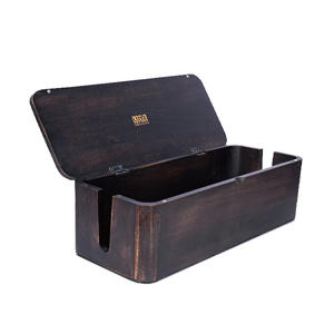 Boîte de gestion des câbles en bois, amélioration de l'habitat, organisateur de cordon, décor d'hébergement - Product Image 1