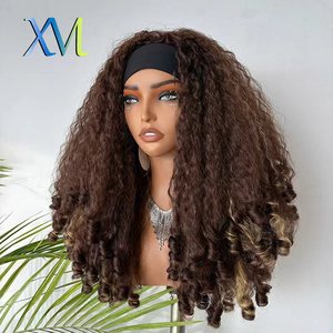 Perruque synthétique tressée <span class=keywords><strong>de</strong></span> 20 pouces, sans colle, avec bonnet ajustable à trois brins et dentelle complète # Vente en gros <span class=keywords><strong>de</strong></span> vêtements pour femmes africaines noires 1B - Product Image 1