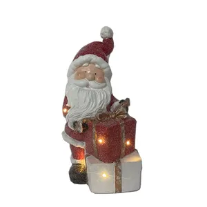 Рождественская магнезия ручной работы Санта со светодиодным светом украшения Мго рождественские подарки снеговик олень статуя украшения