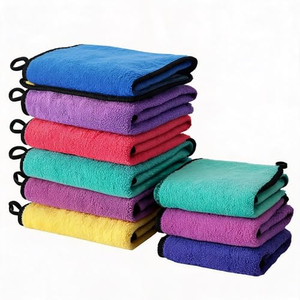 Chiffon de nettoyage automobile en microfibre double face en polaire corail pour le detailing, serviette de lavage à séchage rapide pour voiture - Product Image 1