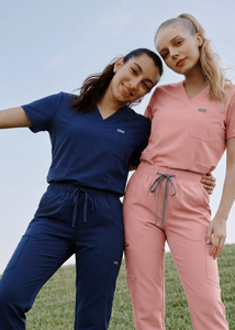 Ensembles d'uniformes médicaux pour femmes et hommes, polyester/rayonne/spandex, haut à col en V, pantalon droit, usage hospitalier, en stock - Product Image 2