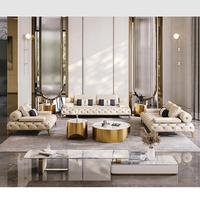 Luxuriöses Chesterfield-Sofa-Set aus Echtleder mit Edelstahlrahmen Elegantes Wohnzimmer-Sofa Kostenloser Versand & Individuelle Optionen