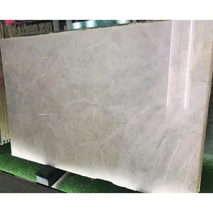 YDSTONE Lajes de mármore natural bancada de cozinha de cristal branco quartzito para decoração de casa