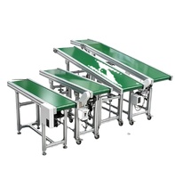 Konveyor Sabuk Lini Perakitan Kecil, Sabuk PU Food Grade, Profil Aluminium untuk Mesin Cetak Injeksi, Transportasi Paket