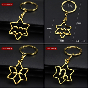 Wholesale Copper 12 Constellations logo Keychain/Keyring Hollow-carved Design 12 Constellations Pendant <strong>Gift</strong> for Birsday <strong>Gifts</strong> - Product Image 6