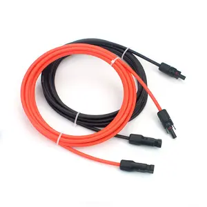 TUV Certificate 10awg 6mm2 DC PV Solar Panel Extension Cable with Female Male Solar Connectors