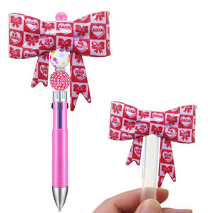 Cuentas de Silicona 3D Brillantes con Diseño de Lazo Grande para el Día de San Valentín, Cuentas Focales con Estampado de Lazo, Certificadas por Terceros - Product Image 1