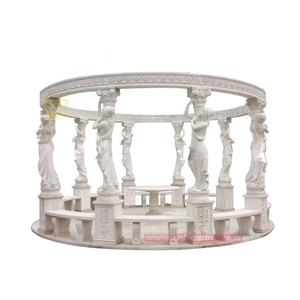 Gazebo con Colonne Romane in Marmo e Tetto in Metallo, <span class=keywords><strong>Arredo</strong></span> da <span class=keywords><strong>Giardino</strong></span>, Prodotto Unico in Pietra <span class=keywords><strong>per</strong></span> Giardini - Product Image 3