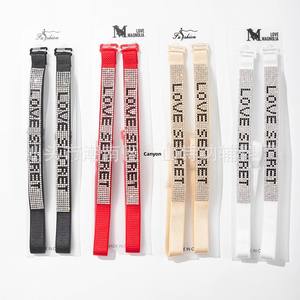 Sangles de soutien-gorge Hotfix en <span class=keywords><strong>strass</strong></span> de verre 3D transfrontalières Sangles de vêtement exposées détachables élastiques antidérapantes - Product Image 1