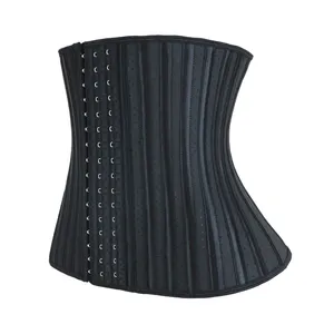 Nanbin Terug Ondersteuning Workout Taille Shaper Zwarte Latex Hollow Out Ademend 25 Stalen Botten Afslanken Taille Trainer