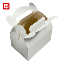 Boîte d'emballage portable en carton blanc et carton kraft avec fenêtre transparente pour l'emballage de desserts de boulangerie