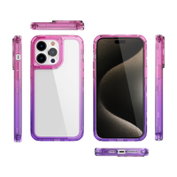 Luxe dégradé couleurs pare-chocs acrylique clair dur couverture arrière cristal coque de téléphone pour TECNO SPARK GO 2025 4 en 1 étui