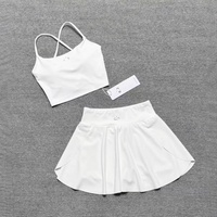 Crop top et short plissé pour femme, séchage rapide, respirant, extensible dans quatre directions, pour la gym et le tennis