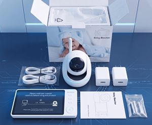 Babyphone sans fil bidirectionnel 6400x480P 1.0MP 5 pouces avec caméra et audio, berceuses intégrées - Product Image 3