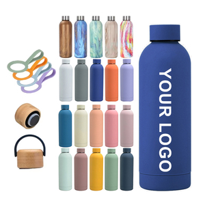 Termo de Acero Inoxidable de Boca Pequeña de 500 ml con Logotipo Gratuito, Botellas de Agua Personalizadas con Asa y Tapa para Bebidas - Product Image 1
