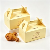 Boîte alimentaire en papier kraft en gros, emballage gaufré laminé mat pour frites et poulet frit, recyclable