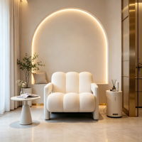 Fauteuil paresseux mobile en velours, siège de salon décontracté créatif, fauteuil léger pour balcon, idéal pour petits appartements