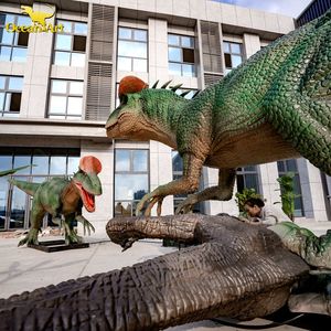 Modèle de dinosaure animatronique géant de grande taille sur le thème du parc jurassique, en fibre de verre et métal, pour utilisation en intérieur/extérieur, personnalisable - Product Image 3