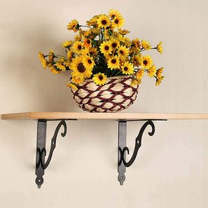 Support triangulaire en métal robuste, <span class=keywords><strong>2</strong></span> pièces, support d'étagère flottante décoratif à angle droit, monté sur le mur, 7.4 pouces, noir/blanc - Product Image 6