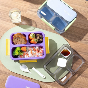 1200ml Students <b>Lunch</b> <b>Box</b> Office Workers Heat-resistant Bento <b>Box</b> with Seasoning Container and Tableware Outdoor Picnic Meal <b>Box</b> - Product Image 5
