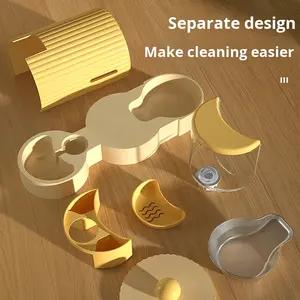 2 in 1 자동 중력 애완 동물 사료 공급기 물그릇 음식 그릇 사이펀 시스템을 사용하여 7 일 동안 깨끗한 물 대용량 제공 - Product Image 4