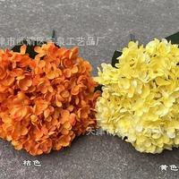 AST022 Usine Meilleure Vente Fleurs Artificielles Tête Unique Soie Vert Foncé Hortensia pour la Décoration de Mariage