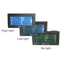 Output Alarm Batas Atas dan Bawah Tegangan AC60-300V, Voltmeter Digital LCD, Amperemeter, Pengukur Daya, Amp Hz 20A 100A 200 500A Split CT