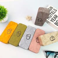Étuis à lunettes en fer simples et à la mode haut de gamme avec étui en cuir PU personnalisable en forme de rectangle et impression de logo