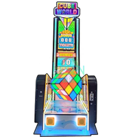 Machine de jeu d'arcade à monnayeur Cube World pour le divertissement, jeu de billets de récompense, et divertissement commercial avec cubes roulants pour centre de jeux