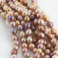 Perles de perles baroques edison naturelles, 11-12mm, grade AA + rose lavande multi mix colour