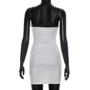 Viviblook D26DS140 Vestidos de Verano para Mujer, Nuevo Vestido Casual con Estampado de Lunares, Sin Mangas, con Tirantes, Encaje, Mini Vestido Casual para Fiesta - Product Image 4