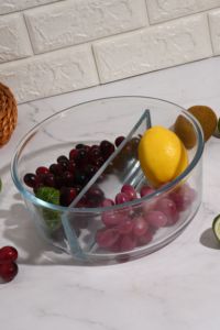 Plat à four rond de grande taille, plat à lasagne, plat à gratin en verre, ensemble de plats à four en verre, plat à salade en verre à deux côtés - Product Image 4