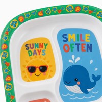 Assiettes en plastique pour enfants, motif dessin animé, qualité alimentaire, réutilisables, 3 pièces, portables, sûres, faciles à nettoyer, OEM ODM