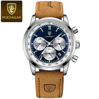 Montre-bracelet pour homme Poedagar 921, luxe, mode, sport, chronographe, bracelet en cuir, étanche, lumineuse