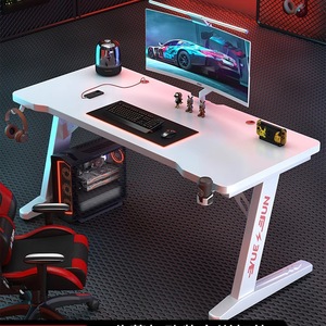 Bureau de jeu en forme de L moderne, best-seller, avec plateau en fibre de carbone et base en métal, conçu pour les joueurs et l'utilisation sur PC - Product Image 1