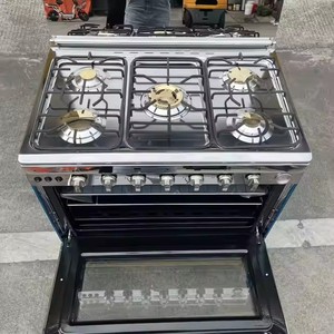 Freestanding Stainless Steel 900mm Five Burner Electric/Gas Convection Oven with 120L Capacity Free Spare Parts - Product Image 1