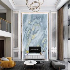 Luce moderna personalizzata pannello in PVC di lusso per Villa ingresso soggiorno aperto nuovo stile cinese strapiombante Rock Slab TV sullo sfondo - Product Image 3