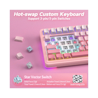 Clavier mécanique AULA S75 Pro, sans fil, trois modes, à montage Gasket, 81 touches, clavier de jeu pour les joueurs professionnels d'e-sport