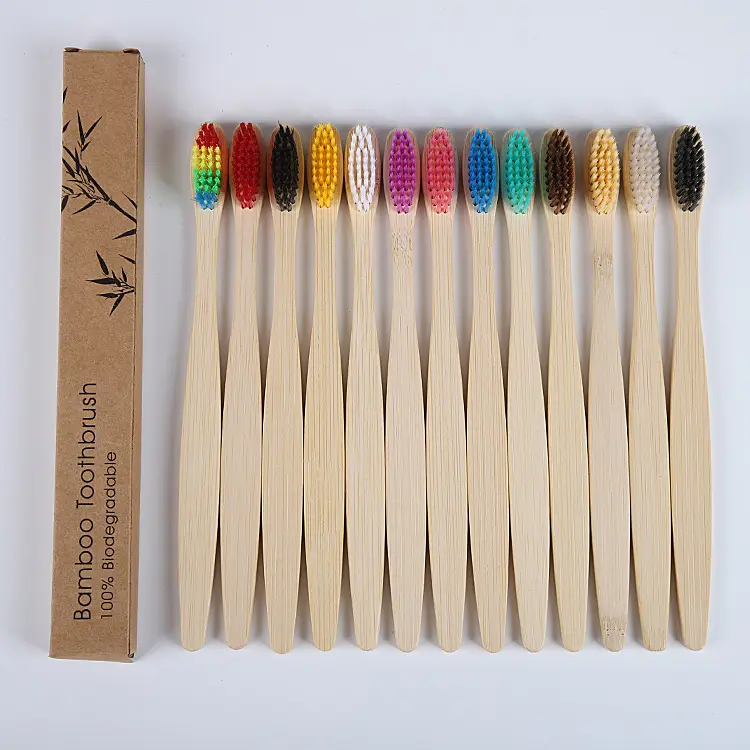 Wholesale Disposable Bamboo Wood Soft Bristle Toothbrush Hotels Daily Department Stores Charcoal Bamboo Travel Toothbrush