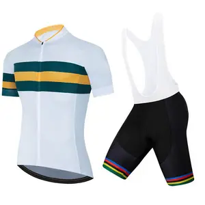 Set Jersey bersepeda pria, pakaian balap sepeda gunung cepat kering musim panas