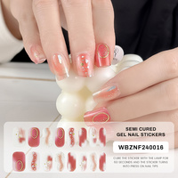 Autocollants d'ongles en gel UV LED de luxe, design 2D lune et étoiles, semi-durcis, imperméables, écologiques, prêts à l'emploi en gros pour salon de manucure
