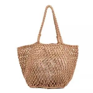 GU Custom ized Label buntes Netz Crochet String Wieder verwendbare Einkaufstasche Cotton Mesh Bag Farmers Bag