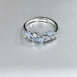 Anillo de Plata de Ley S925 con Diseño de Estrella de Mar, Incrustaciones Azul Marino Románticas, para el Dedo Índice, Diseño de Nicho, Anillo Femenino - Product Image 3