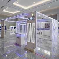 Stand d'exposition modulaire Izexpo haut de gamme 20x30 pieds, taille personnalisée, réutilisable, pour salon professionnel, stand d'exposition en bois